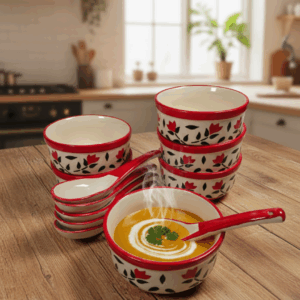 Soup Bowls- Coral Leaf