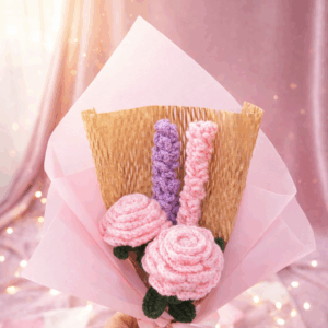 Pink Rose Bouquet- Set of 4 Flowers