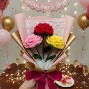 Mixed Rose Flower Bouquet- Set of 3 Flowers