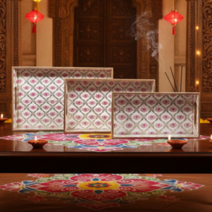 Serving Tray (Set of 3)- Lotus
