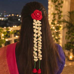 Hair Clip Gajra with Rose